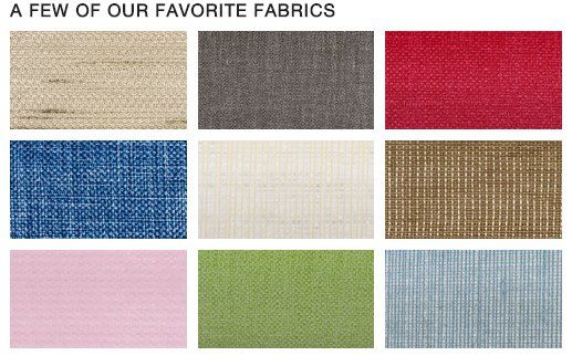 This is just a sampling of our fabric choices. Please contact us to see all colors and textures.