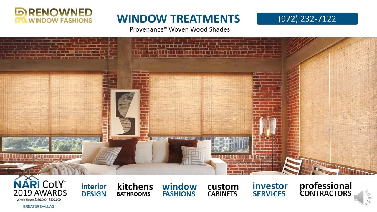 ATTACHMENT DETAILS  Renowend-Window-Fashions-Provenance®-Woven-Wood-Shades.jpg January 27, 2019 243 KB 1280 × 720 Edit Image Delete Permanently URL http://renownedrenovation.com/wp-content/uploads/2019/01/Renowend-Window-Fashions-Provenance®-Woven-Wood-Shades.jpg Title Renowend-Window-Fashions-Provenance® Woven Wood Shades Caption Alt Text Description Smush Smushing in progress..  Select