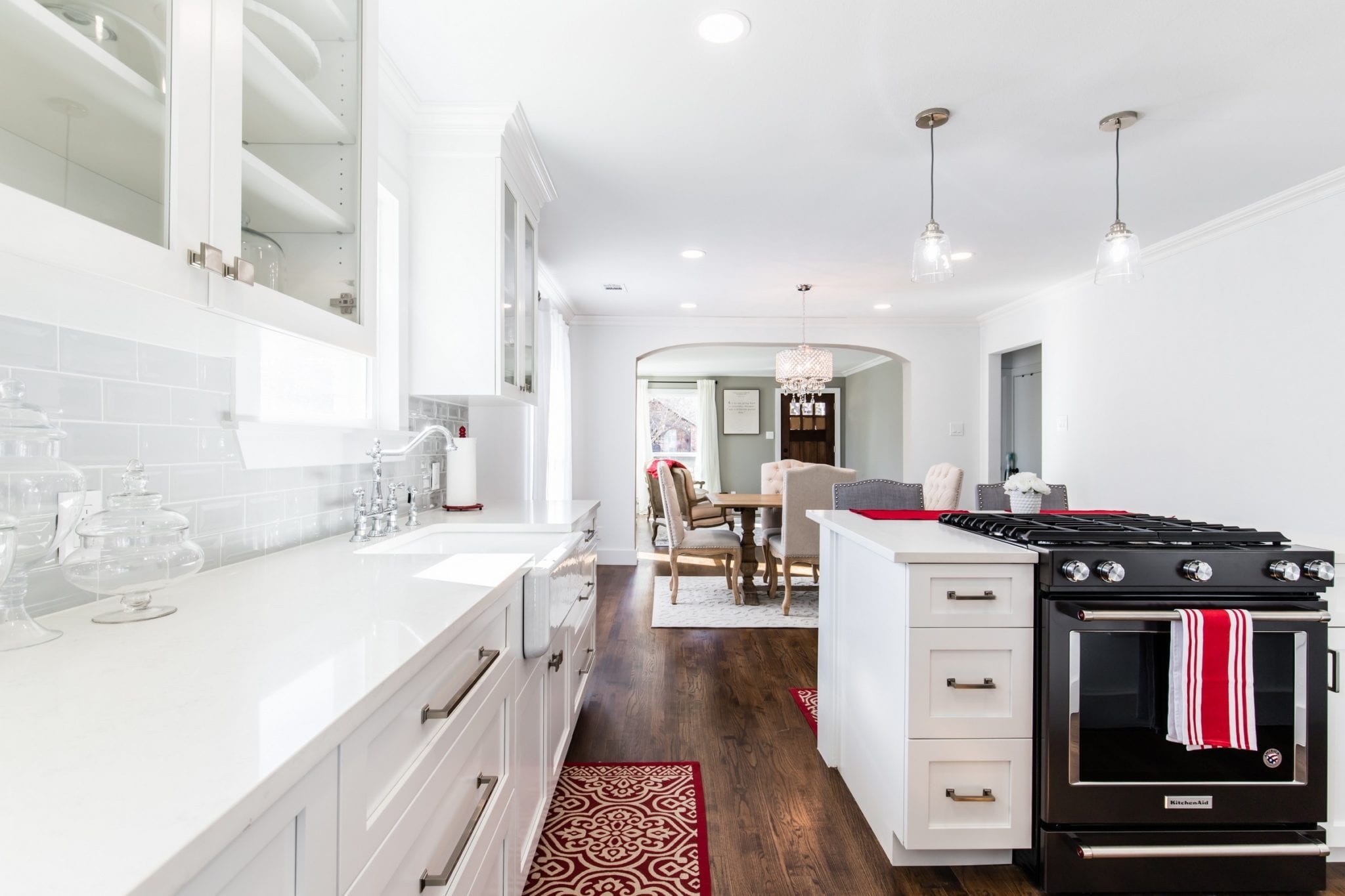 Craftsman Home Kitchen Counter Tops in Kitchen After Restoration Oak Cliff, Texas