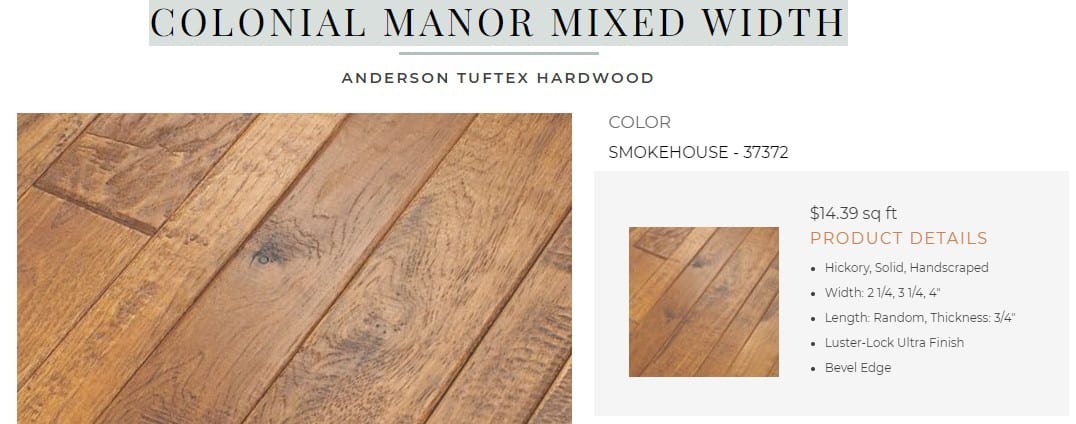 ANDERSON TUFTUX COLONIAL MANOR MIXED WIDTH Flooring
