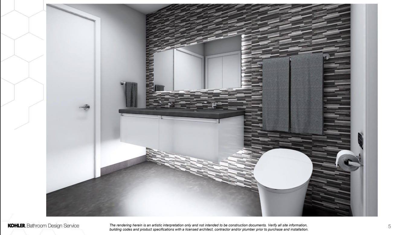 3D Rendering of Kohler Designed Bathroom Remodel