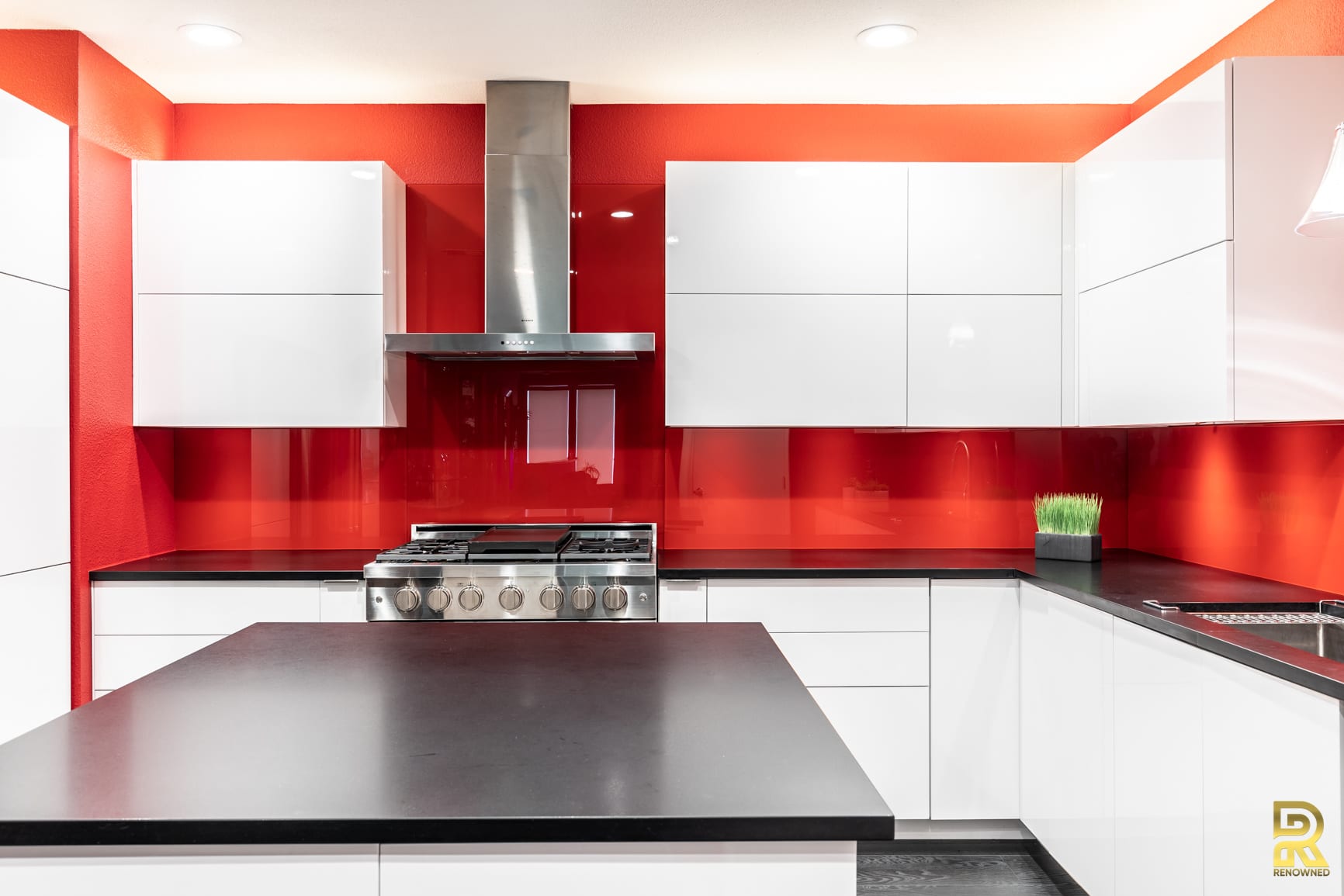 Red Hot Dallas High Rise Condo Kitchen After Remodeling by Renowned Renovation