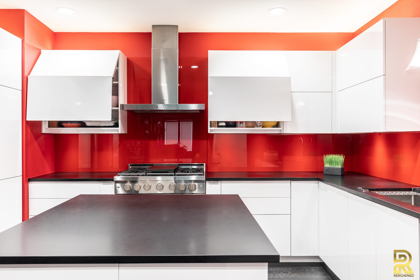 Red Hot Dallas High Rise Condo Kitchen After Remodeling by Renowned Renovation