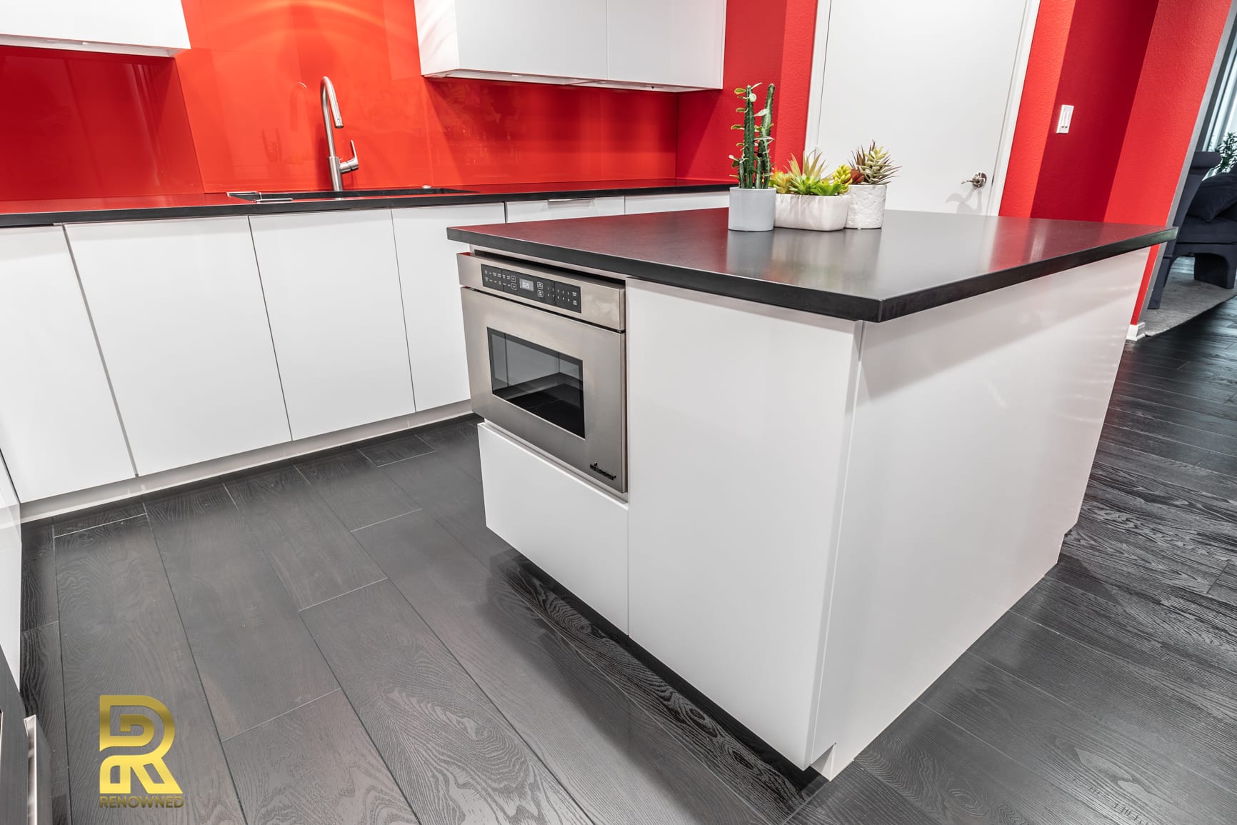 Red Hot Dallas High Rise Condo Kitchen After Remodeling by Renowned Renovation