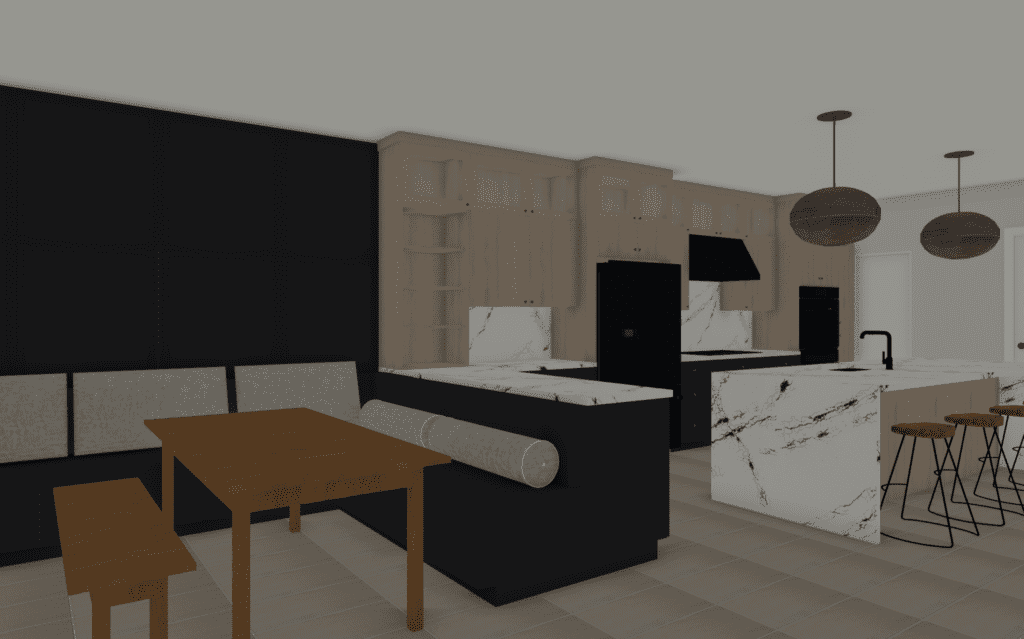3D Rendering Proposed Kitchen