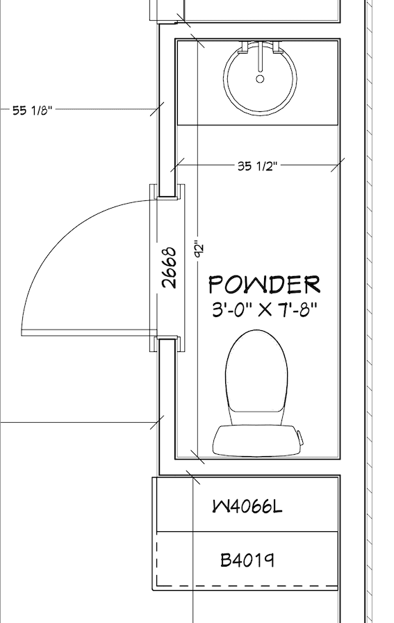 Powder Bath Proposed Floor Plan
