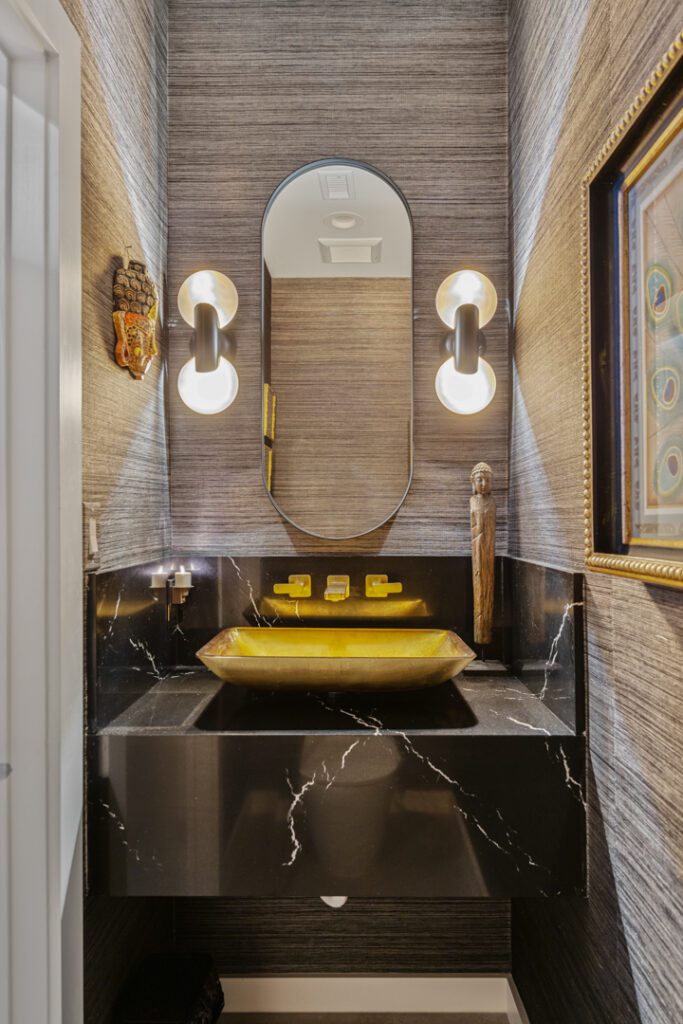 Powder bath vanity after Conversionn of a Downtown Dallas Condo by Renowned Group