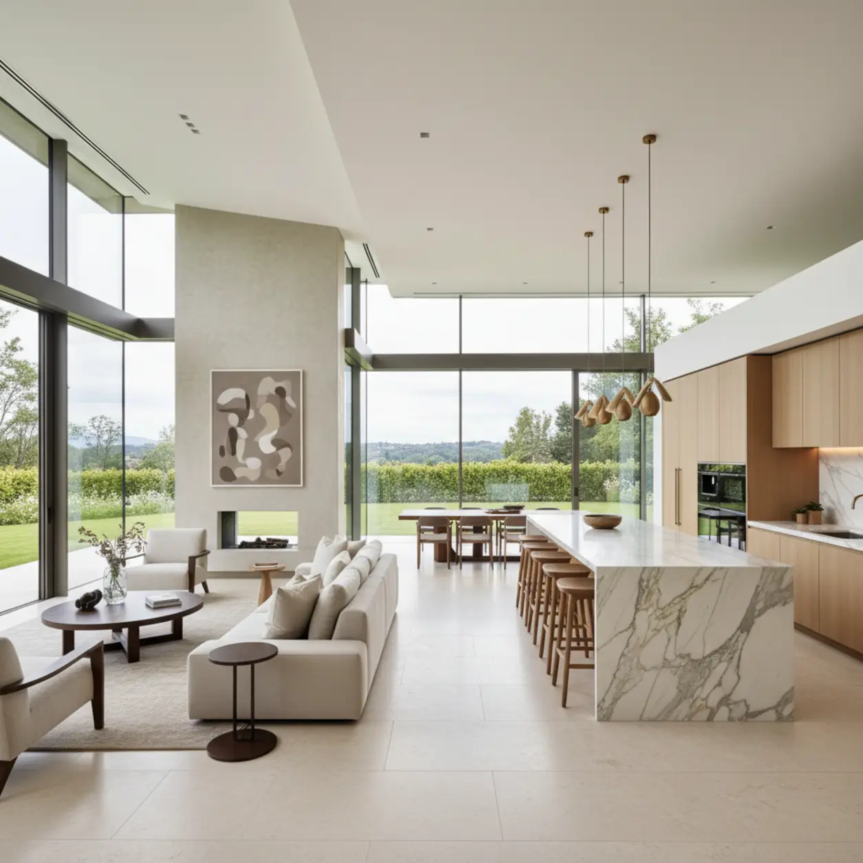 Spacious luxury living area showcasing a seamless home addition and remodeling project in a Dallas estate.